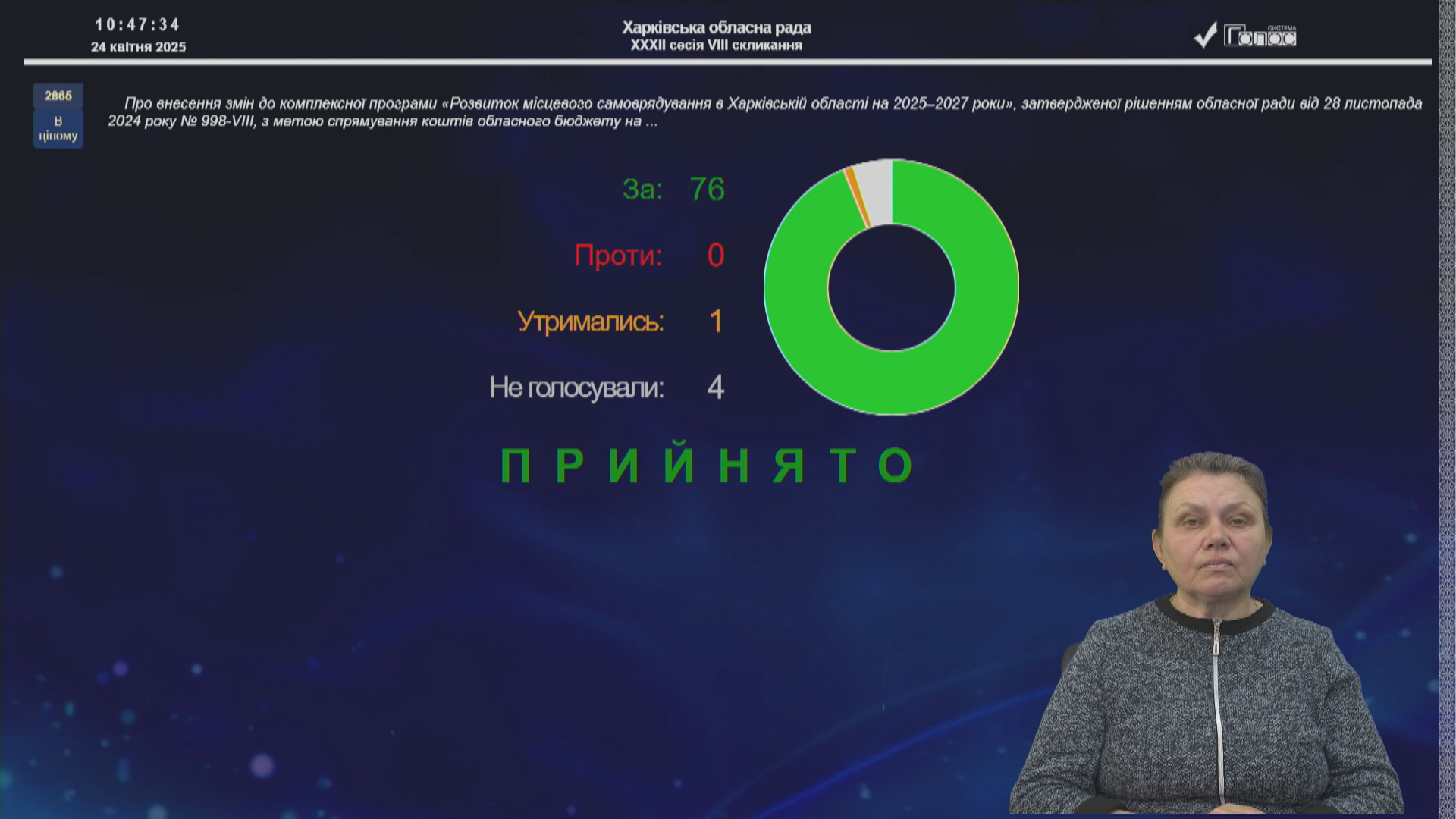 Депутати під час засідання сесії Харківської обласної ради підтримали рішення про спрямування 60 млн грн на потреби військових